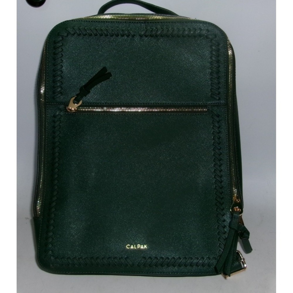 CALPAK Kaya Laptop Backpack – Forest Green – Faux Leather – Used – Normal Wear